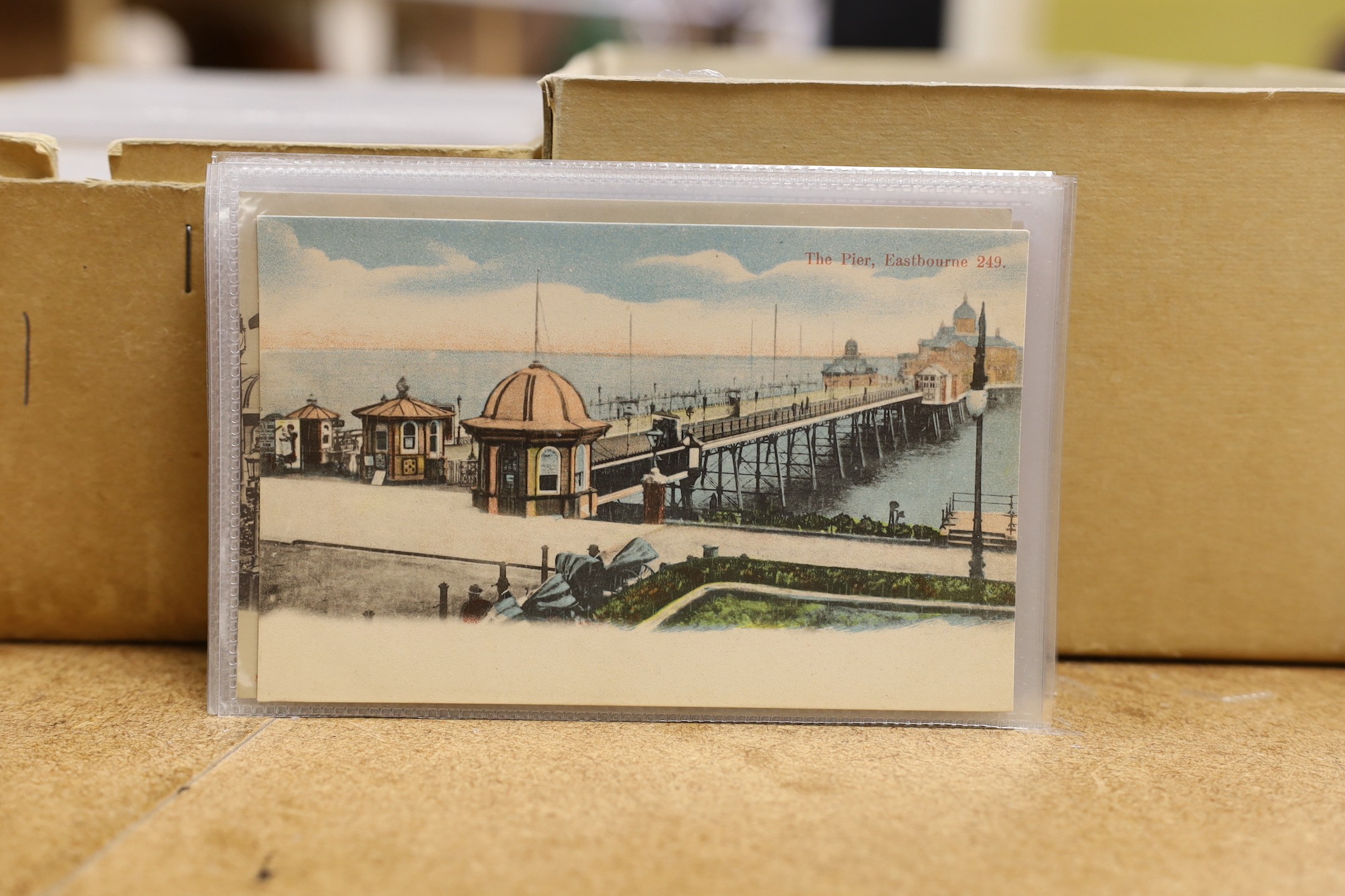 A large quantity of postcards relating to mostly Eastbourne